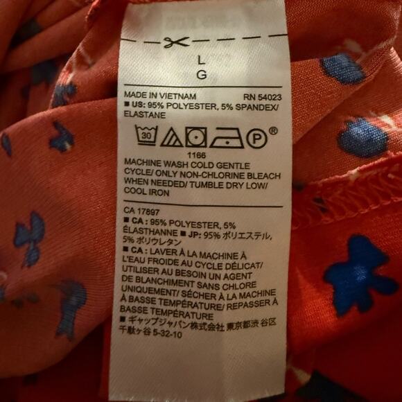 Banana Republic Factory Women’s Sz Large Dress Printed Faux Wrap New NWT Red - Picture 6 of 8